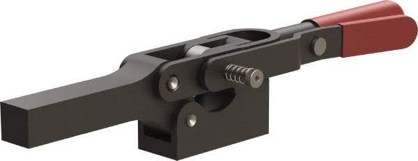 De-Sta-Co - 1,299 Lb Holding Capacity, Horizontal Handle, Manual Hold Down Toggle Clamp - 69° Handle Movement, 90° Bar Opening, Solid Bar, Solid Base, Oxide Finish, Forged Alloy Steel - Benchmark Tooling