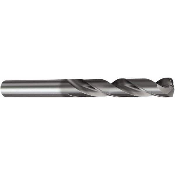 Screw Machine Length Drill Bit: 0.5313″ Dia, 140 °, Solid Carbide TiAlN Finish, Right Hand Cut, Spiral Flute, Straight-Cylindrical Shank, Series CoroDrill 460