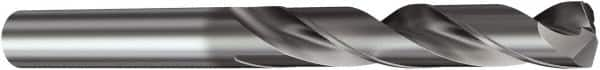 Sandvik Coromant - 12.2mm 140° Solid Carbide Jobber Drill - TiAlN Finish, Right Hand Cut, Spiral Flute, Straight Shank, 4.8819" OAL, Split Point - Benchmark Tooling