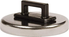 Mag-Mate - 14 Lb Max Pull Force, 3/16" Overall Height, 1.24" Diam, Ceramic Cup Magnet - Clamp Style, 3/8" Clamp Opening, Chrome Plated - Benchmark Tooling