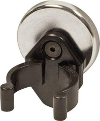 Mag-Mate - 14 Lb Max Pull Force, 3/16" Overall Height, 1.24" Diam, Ceramic Cup Magnet - Clamp Style, 1-1/8" Clamp Opening, Chrome Plated - Benchmark Tooling