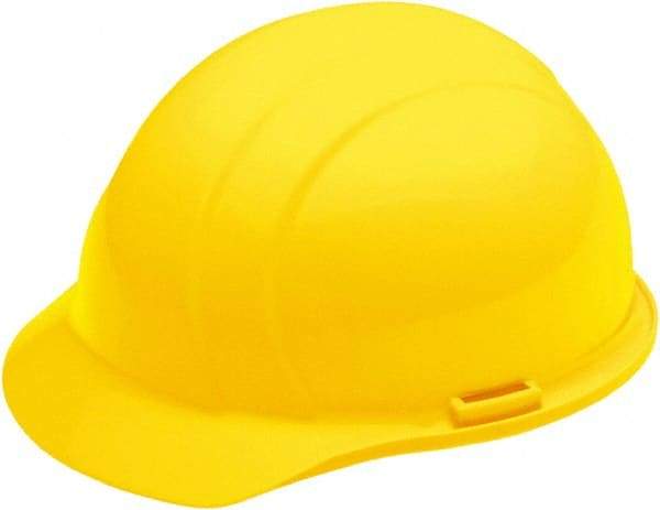 Ability One - ANSI Type I, Class E Rated, 4-Point, Ratchet Adjustment Hard Hat - Yellow, Full Brim - Benchmark Tooling