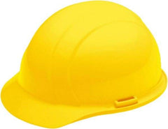 Ability One - ANSI Type I, Class E Rated, 4-Point, Ratchet Adjustment Hard Hat - Yellow, Full Brim - Benchmark Tooling