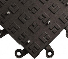 Wearwell - 18" Long x 18" Wide x 7/8" Thick, Anti-Fatigue Modular Matting Solid Grid - Male & Female, 4 Interlocking Sides, Black, For Dry Areas, Series 554 - Benchmark Tooling