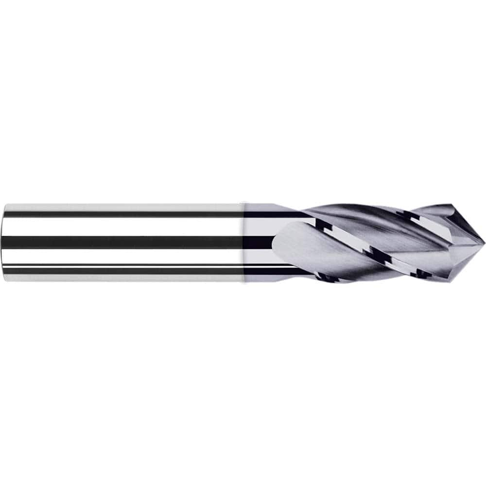 Harvey Tool - 1/4" Diam, 3/4" LOC, 4 Flute 120° Point Angle Solid Carbide Drill Mill - Exact Industrial Supply