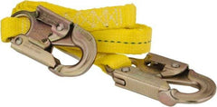 PRO-SAFE - 6' Long, 350 Lb Capacity, 1 Leg Locking Snap Hook Harness Lanyard - Polyester Webbing, Locking Snap Hook Anchorage Connection - Benchmark Tooling