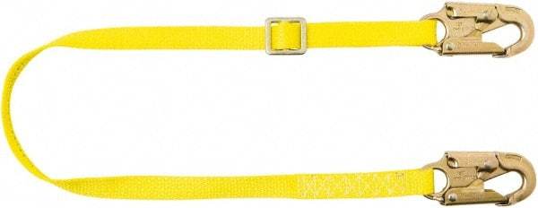 PRO-SAFE - 6' Long, 350 Lb Capacity, 1 Leg Locking Snap Hook Harness Lanyard - Polyester Webbing, Locking Snap Hook Anchorage Connection - Benchmark Tooling