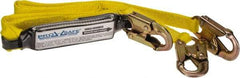PRO-SAFE - 6' Long, 350 Lb Capacity, 2 Leg Locking Snap Hook Harness Shock Absorbing Lanyard - Polyester Webbing, Locking Snap Hook Anchorage Connection - Benchmark Tooling