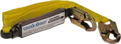 PRO-SAFE - 6' Long, 350 Lb Capacity, 1 Leg Locking Snap Hook Harness Shock Absorbing Lanyard - Polyester Webbing, Locking Snap Hook Anchorage Connection - Benchmark Tooling