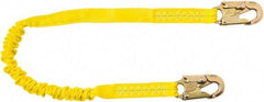 PRO-SAFE - 6' Long, 350 Lb Capacity, 1 Leg Locking Snap Hook Harness Shock Absorbing Lanyard - Polyester Webbing, Locking Snap Hook Anchorage Connection - Benchmark Tooling