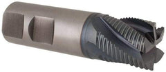 Hertel - 7/8" Diam, Fine Pitch, 7/8" LOC, 5 Flute Cobalt Roughing Square End Mill - TiCN Finish, 3-1/8" OAL, 7/8" Shank Diam, Single End, Centercutting, 30° Helix - Benchmark Tooling