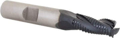 Hertel - 5/16" Diam, Fine Pitch, 3/4" LOC, 3 Flute Cobalt Roughing Square End Mill - TiAlN Finish, 2-1/2" OAL, 3/8" Shank Diam, Single End, Centercutting, 30° Helix - Benchmark Tooling
