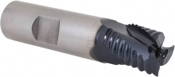Hertel - 5/8" Diam, Coarse Pitch, 5/8" LOC, 3 Flute Cobalt Roughing Square End Mill - TiAlN Finish, 2-3/4" OAL, 5/8" Shank Diam, Single End, 30° Helix - Benchmark Tooling