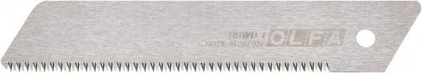 Olfa - 1 Piece Steel Serrated Blade - 142mm OAL, 5-37/64" Blade Length, 0.02" Blade Thickness - Benchmark Tooling