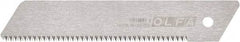 Olfa - 1 Piece Steel Serrated Blade - 142mm OAL, 5-37/64" Blade Length, 0.02" Blade Thickness - Benchmark Tooling