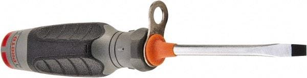 Proto - Tethered & Slotted Screwdriver - Round Shank, Ergonomic Handle - Benchmark Tooling