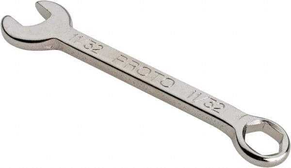 Proto - 11/32" 6 Point Combination Wrench - 3-7/16" OAL, Steel, Nickel Finish - Benchmark Tooling