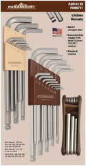 Paramount - 31 Piece L-Wrench/Fold-Up Combo Hex Key Set - Hex Range 0.05 to 3/8", Steel - Benchmark Tooling