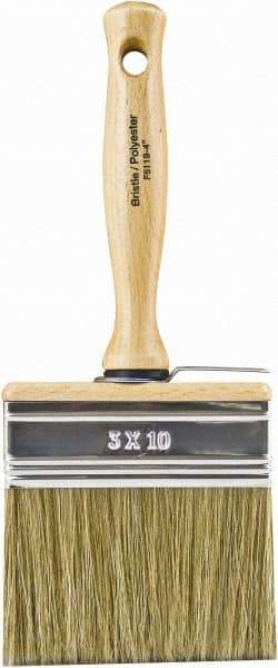 Wooster Brush - 5-1/2" Flat Hog Wall Brush - 3-1/4" Bristle Length, 5.44" Wood Threaded Wood Handle - Benchmark Tooling