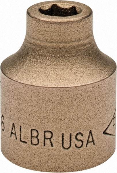 Ampco - 5/16", 1/2" Drive, Standard Hand Socket - 6 Points, 1-3/16" OAL, Aluminum Bronze - Benchmark Tooling