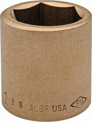 Ampco - 1-3/8", 3/4" Drive, Standard Hand Socket - 6 Points, 2" OAL, Aluminum Bronze - Benchmark Tooling