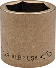 Ampco - 1-1/4", 1/2" Drive, Standard Hand Socket - 6 Points, 1-5/8" OAL, Aluminum Bronze - Benchmark Tooling