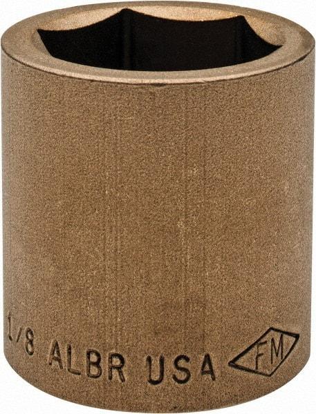 Ampco - 1-1/8", 1/2" Drive, Standard Hand Socket - 6 Points, 1-5/8" OAL, Aluminum Bronze - Benchmark Tooling