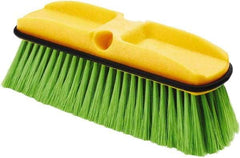 Rubbermaid - 2-1/2" Bristle Length, Nylon Wash Brush - 10" Long Head, Green, Plastic Block - Benchmark Tooling