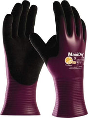 ATG - Size M Nitrile Coated Polyethylene Blend General Protection Work Gloves - For General Purpose, Palm Coated, Slip-On Cuff, Full Fingered, Purple, Paired - Benchmark Tooling