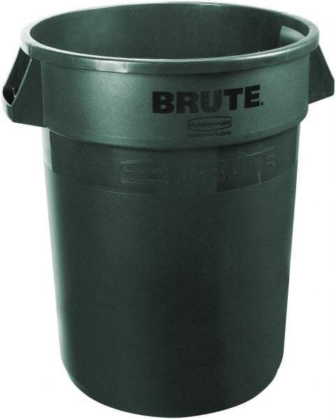 Rubbermaid - 20 Gal Green Round Trash Can - Polyethylene, 22.88" High - Benchmark Tooling