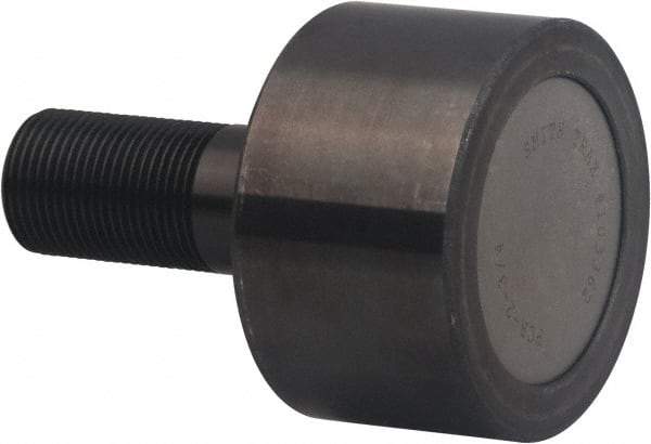 Accurate Bushing - 40mm Roller Diam x 30mm Width, 14mm Stud Diam x 40mm Length, Plain Stud Load Runner - Carbon Steel, 26mm Thread Length, M1.4 x 0.2 Thread, 70mm OAL, 12,200 N Dynamic Cap, 4,900 N Static Cap - Benchmark Tooling