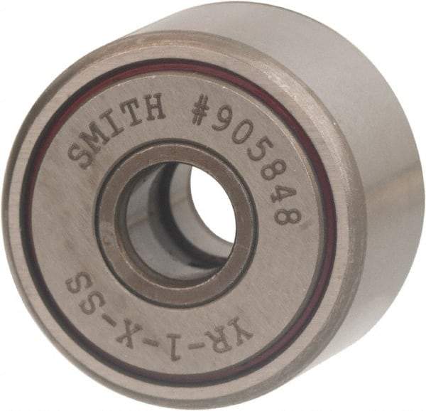 Accurate Bushing - 1-1/4" Roller Diam x 3/4" Width, Sealed Yoke Cam Follower - Stainless Steel, 0.81" OAL, 2,750 Lb Dynamic Cap - Benchmark Tooling