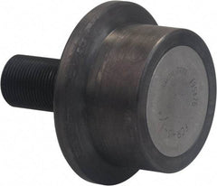 Accurate Bushing - 6" Roller Diam x 3" Width, 2-1/2" Stud Diam x 5-1/2" Length, Flanged Load Roller - Carbon Steel, 3-1/4" Thread Length, 2-1/2-12 Thread, 8-1/2" OAL, 35,800 Lb Dynamic Cap, 62,000 Lb Static Cap - Benchmark Tooling