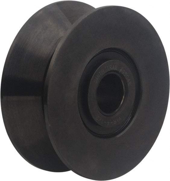 Accurate Bushing - 1-1/4" Bore, 5-1/2" Roller Diam x 2-1/4" Roller Width, Carbon Steel V-Grooved Yoke Roller - 17,600 Lb Dynamic Load Capacity, 2-5/16" Overall Width - Benchmark Tooling