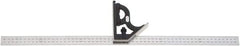 Starrett - 2 Piece, 600mm Combination Square Set - 0.5 & 1mm (Metric) Graduation, Hardened Steel Blade, Cast Iron Square Head - Benchmark Tooling
