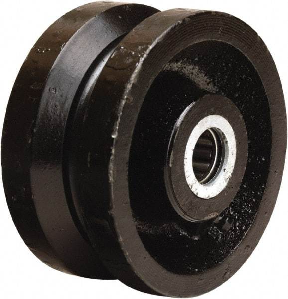 Hamilton - 4 Inch Diameter x 2 Inch Wide, Cast Iron Caster Wheel - 800 Lb. Capacity, 2-3/16 Inch Hub Length, 1/2 Inch Axle Diameter, Straight Roller Bearing - Benchmark Tooling