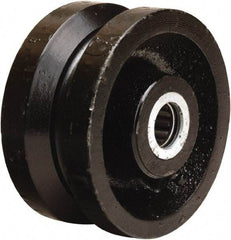 Hamilton - 4 Inch Diameter x 2 Inch Wide, Cast Iron Caster Wheel - 800 Lb. Capacity, 2-3/16 Inch Hub Length, 3/4 Inch Axle Diameter, Straight Roller Bearing - Benchmark Tooling