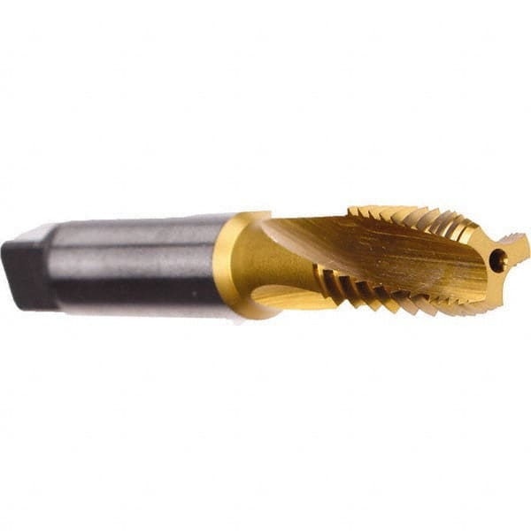 Emuge - TiN Coated, Cobalt, Interrupted Thread Pipe Tap - 2-7/16 Inch Overall Length, 1.06 Inch Thread Length, 0.42 Inch Square Size, Series KEG - Benchmark Tooling
