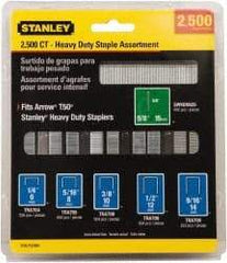 Stanley - 1/4" Wide Steel Heavy Duty Power Crown Staples - 1/4" Leg Length - Benchmark Tooling