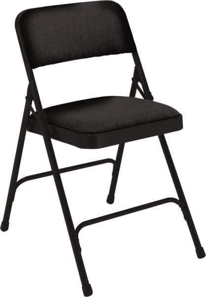 NPS - 18-3/4" Wide x 20-1/4" Deep x 29-1/2" High, Fabric Folding Chair with Fabric Padded Seat - Midnight Black - Benchmark Tooling