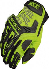 Mechanix Wear - Size S (8) Synthetic Leather Impact Work Gloves - For General Purpose, Uncoated, Hook & Loop Cuff, Full Fingered, Hi-Vis Yellow/Black, Paired - Benchmark Tooling