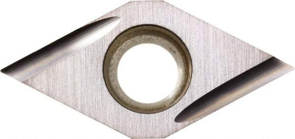Kyocera - DCGT21.50.1 U Grade KW10 Carbide Turning Insert - Uncoated, 55° Diamond, 1/4" Inscr Circle, 3/32" Thick, 0.001" Corner Radius - Benchmark Tooling