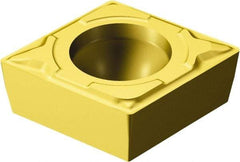 Sandvik Coromant - CCMT32.52 MF Grade 2015 Carbide Turning Insert - TiCN/AI2O3/TiN Finish, 80° Diamond, 3/8" Inscr Circle, 5/32" Thick, 1/32" Corner Radius - Benchmark Tooling