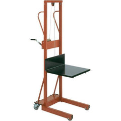 Wesco Industrial Products - 500 Lb Capacity, 54" Lift Height, Winch Steel Stacker Manually Operated Lift - Benchmark Tooling