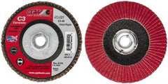 Camel Grinding Wheels - 40 Grit, 4-1/2" Disc Diam, 5/8-11 Center Hole, Ceramic Flap Disc - 13,300 Max RPM, Polyester Backing, Arbor Attaching System, Coated - Benchmark Tooling