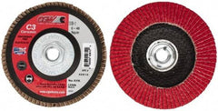 Camel Grinding Wheels - 40 Grit, 5" Disc Diam, 5/8-11 Center Hole, Ceramic Flap Disc - 12,200 Max RPM, Polyester Backing, Arbor Attaching System, Coated - Benchmark Tooling
