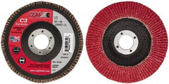 Camel Grinding Wheels - 40 Grit, 5" Disc Diam, 7/8" Center Hole, Ceramic Flap Disc - 12,200 Max RPM, Polyester Backing, Arbor Attaching System, Coated - Benchmark Tooling