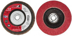 Camel Grinding Wheels - 80 Grit, 5" Disc Diam, 5/8-11 Center Hole, Ceramic Flap Disc - 12,200 Max RPM, Polyester Backing, Arbor Attaching System, Coated - Benchmark Tooling