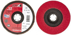 Camel Grinding Wheels - 60 Grit, 7" Disc Diam, 7/8" Center Hole, Type 27 Ceramic Flap Disc - 8,600 Max RPM, Polyester Backing, Arbor Attaching System, Coated - Benchmark Tooling