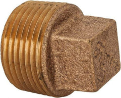 Merit Brass - Class 125, 3/8" Internal Pipe, Lead Free Brass Square Head Plug - MNPT - Benchmark Tooling